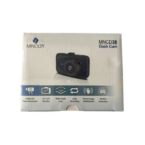 New‎ Sealed Minolta MNCD38 Full HD 12MP 3" LCD Screen Dash Cam, Blue #MNCD38-BL